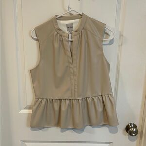 Women's Beige Peplum Blouse